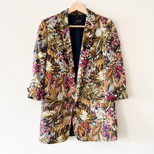 Zara Floral Multicolor Blazer Size XS